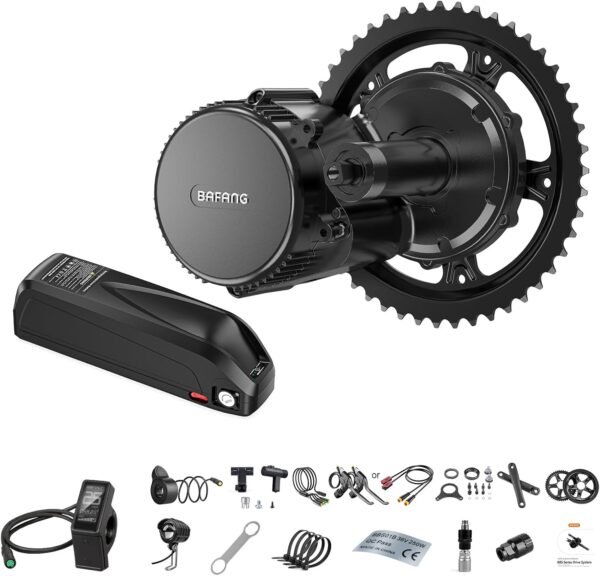 BAFANG 750W Mid Drive Kit with Downtube Battery 48V13Ah, BBS02 48V 750W Ebike Conversion Motor Kits with DM03 Display&52T Chainring Electric Bike Conversion Kit-Fit BB68-73mm Bike