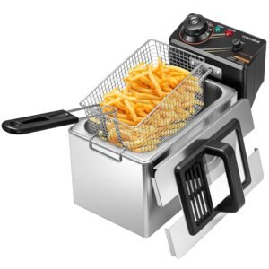 VIVOHOME Electric Deep Fryer with 3L / 13 Cup Oil Capacity, Stainless Steel Oil Fryer with Temperature Control and Lid